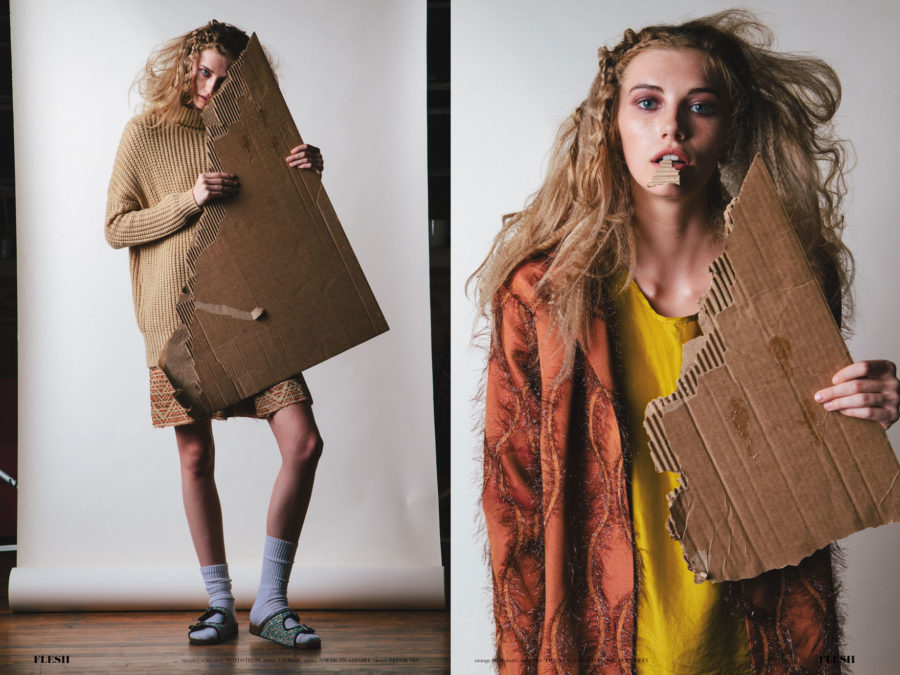 Hiding Behind Cardboard FLESH Magazine Photo Greg Gainor K8 McKay