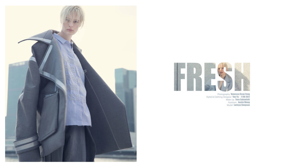 Fresh FLESH Magazine, Photo Vanessa Zican Feng, Make Up Toru Sakanishi, Yao Yu FW17, Larissa Simpson